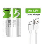 USB Rechargeable Batteries AA 2pk plus Charger Cable