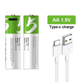 USB Rechargeable Batteries AA 2pk plus Charger Cable