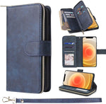 Oppo A96 5G Case Premium Wallet Blue