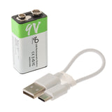 USB Rechargeable Batteries 9V 1pk plus Charger Cable